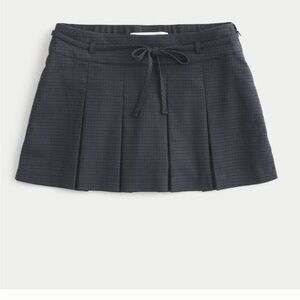 Hollister Gray Mini Skater Skirt with Tie Front